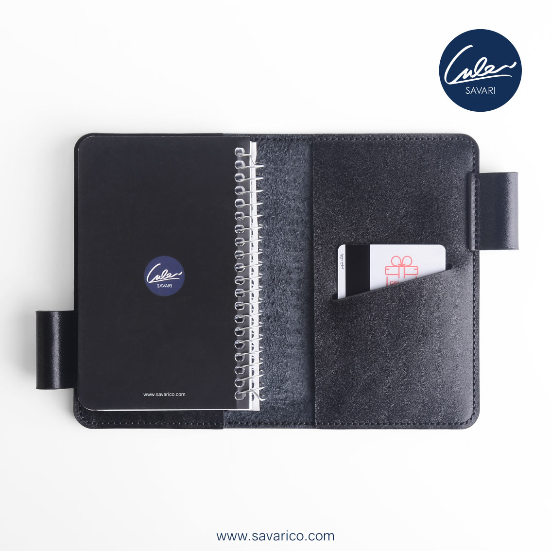ژورنال جیبی با جلد چرم طبیعی به همراه دفترچه یادداشت قابل تعویض و جاقلمی جداشونده برند سواری SAVARI ( مدل S-21 ) با ضمانتنامه 2 ساله